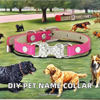 Collare per Cani XL Personalizzabile in PU, per Piccoli Animali, con Charm a Lettere, Nome Personalizzabile, Collare Fai-da-Te con Chiusura a Fibbia