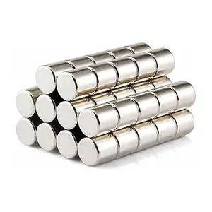 Long Length NdFeb Magnet Powerful Silver Coating Diametrically Magnetized Cylinder Round Permanent Neodymium Magnet for lab