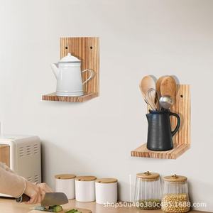 <b>Wall</b> Mounted Wooden L Shaped Shelf For Bedroom Living Room <b>Storage</b> Display Rack Rectangle <b>Hanging</b> Multipurpose - Product Image 1