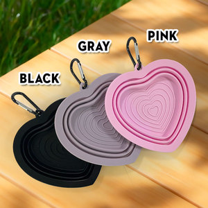 Tigela de Alimentação para Cães Dobrável Multicolorida, Fabricação Direta, Personalizável, Tigela de Silicone para Animais de Estimação com Clipe de Chaveiro - Product Image 3
