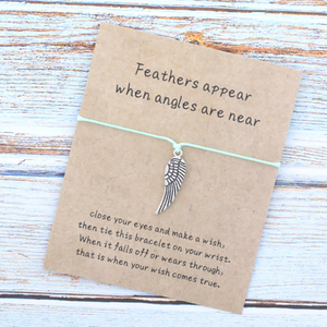 Fare UNA Carta di Desiderio di Angelo Custode Ala Del Polsino Del Braccialetto di Fascino Fortunato <span class=keywords><strong>Fortuna</strong></span> Braccialetto per le Donne Degli Uomini di Amicizia - Product Image 5