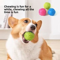 Balle de jeu classique pour chien en TPR, sonore, élastique, avec empreinte de patte, flottante, pour l'entraînement aquatique, le nettoyage dentaire et la stimulation des chiens à poils longs (Corgi)