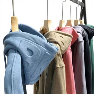 Sweat-shirt à capuche gaufré pour homme 100 % coton tricoté, style streetwear décontracté, couleur unie, coupe classique, idéal pour l'automne - Product Image 3