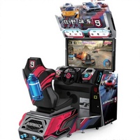 Machine de jeu de course à monnayeur, simulateur de course automobile d'arcade avec siège baquet et volant pour centre de jeux d'amusement