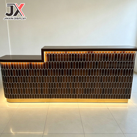 Comptoir de réception moderne de luxe sur mesure avec éclairage LED, comptoir de service, comptoir de caisse pour café, bar, hall d'hôtel, magasin de détail