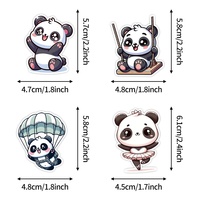 50 autocollants adhésifs mignons de panda pour la décoration de téléphones portables, ordinateurs et gobelets, autocollants de dessin animé imperméables