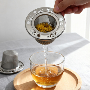 Thẳng ống loại thép không gỉ Sao Mặt Trăng Trà Infuser rò rỉ teakettle trà bọt xà bông kim loại thơm ấm trà lưới màn hình teaweare - Product Image 4