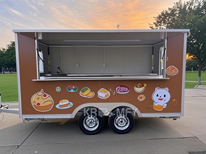 Snack Fast Coffee Carts Burger Mobile Truck Square Trailer Caravan Food Trailers Cuisine entièrement équipée - Product Image 2