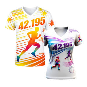 Camisetas de Maratón OEM 100% Poliéster, Impresión Personalizada por Sublimación, Secado Rápido, Camiseta Deportiva para Mujer - Product Image 1