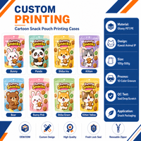 Sachet Doypack Personnalisé avec Logo Imprimé pour Emballage de Biscuits, avec Fermeture Zip Refermable et Fenêtre pour Sachet de Snacks