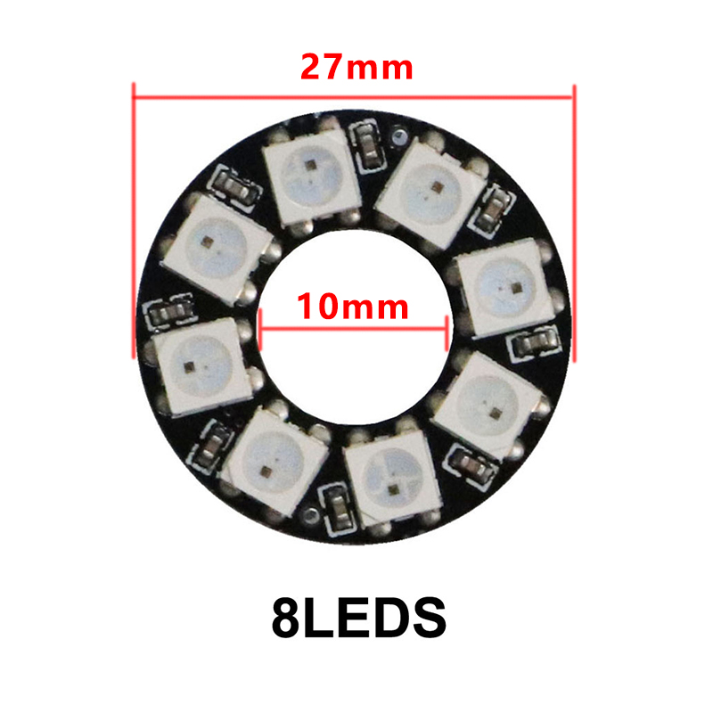 8 LEDs-Noir