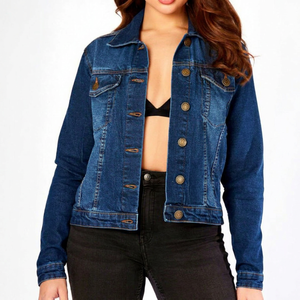 Women's <b>Denim</b> <b>Jacket</b> Custom Cotton Jean <b>Jacket</b> Button Front Casual Outerwear OEM ODM Bulk Wholesale Factory Supplier - Product Image 1