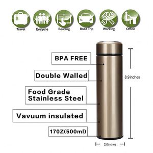 Bouteille d'eau sport en acier inoxydable à double paroi isolée de 450 ml avec logo personnalisé en gros – Gourdes isothermes - Product Image 3