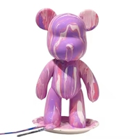 Figurines d'art en résine personnalisées, peintes à la main, en forme d'ours fluide, pour la vente en gros et le bricolage