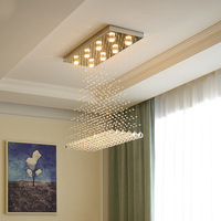 Grand lustre rectangulaire de luxe de haute qualité, éclairage de salle à manger, cristal K9, spirale, goutte de pluie, moderne, LED, suspension