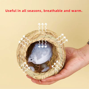Nido de Pájaro de Paja Tejido a Mano, Jaula de Hierba Tejida para Hámster, Paloma, Loro, Casa para Pájaros Transpirable y Cálida, Suministros para Cría de Animales - Product Image 6