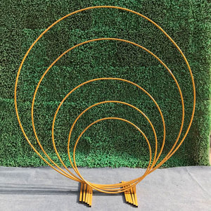 Balloons Flower Arches <b>Backdrop</b> <b>Stand</b> Kit Birthday Party Decoration Golden Round Metal Arch Wedding - Product Image 4