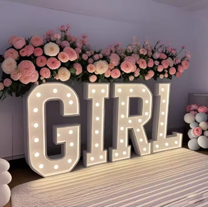 Lettre lumineuse géante 3D LED personnalisée de 3 pieds, ampoule lumineuse, lettres lumineuses 'Hey Baby Love' pour mariage, anniversaire, événement et décorations scolaires - Product Image 2