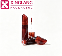 Tube de gloss à lèvres rouge en forme de balle, conteneur cosmétique vide avec logo personnalisable, marque privée, emballage OEM