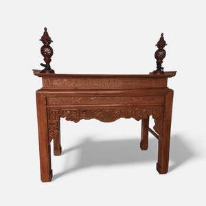 Table d'autel traditionnelle vietnamienne en bois Huong Wood One Level Altar Kim Tien pour le sanctuaire domestique - Product Image 3