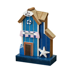 Decoración de Madera con Temática Oceánica, Adorno Azul Vertical de Estilo Costero para Sala de Estar, Paquete Individual - Product Image 5