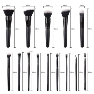 DailyQueen 2020 nouveau Design Transparent en plastique diamant cristal poignée paillettes Bling Portable Eyeliner correcteur brosses 15 pièces - Product Image 3