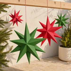 Decorazioni Natalizie Sunbeauty: Stelle di Carta Rosse, Blu e Verdi da Appendere, Ornamenti per Feste e Centri Commerciali - Product Image 6