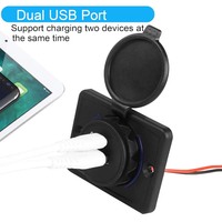 Prise USB 12V/24V RV avec PD3.0 18W Type-C & QC3.0 18W USB-A montage sur panneau à double port pour bateau marin Bus ATV voiture