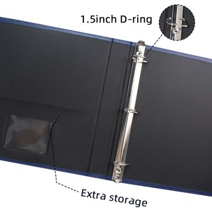 3 giữ thư mục văn phòng chuyên nghiệp chất kết dính tổ chức vòng nhẫn PU da bule 1.5 inch 3 vòng chất kết dính với 2 túi bên trong - Product Image 2