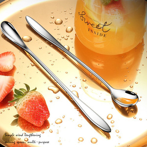 304 Stainless Steel Long-Handled <b>Spoon</b> Thickened Extended <b>Coffee</b> Stirring <b>Spoon</b> Household Cocktail Mixing Ice <b>Spoon</b> - Product Image 2