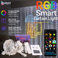 Juego de Luces Inteligentes para Cortinas DC5V, 3x3M 2x2M 1x1M, Luces LED RGB Direccionables WS2811 para Decoración de Paredes en Casa y Festividades