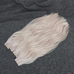 Estensioni di Capelli Umani Remy a Doppia Trama, Invisibili, Bianco Biondo, con Base in Skin Weft - Product Image 3