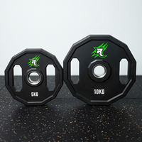 Pelat Beban CPU Dodecagon Low Bounce dengan Dua Lubang Pegangan, Pelat Barbell Tahan Lama untuk Latihan Kekuatan dan Kebugaran di Gym