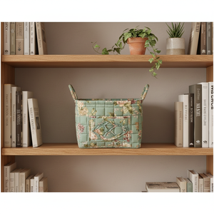 Foreign Trade Export Home Fabric Floral Rectangular <b>Storage</b> <b>Basket</b> Pastoral Style Portable Underwear Organizer Machine Washable - Product Image 3