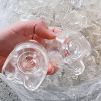 Balle anti-stress sonore en TPR de 8 cm, transparente, en forme d'ours, à coque vide, à fabriquer soi-même, avec couvercle, pour le soulagement du stress et l'artisanat manuel