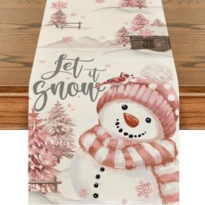 Camino <span class=keywords><strong>de</strong></span> <span class=keywords><strong>Mesa</strong></span> Navideño <span class=keywords><strong>de</strong></span> 72 Pulgadas, 100% Poliéster, Diseño Moderno a Cuadros Rojos y Verdes, Resistente al Aceite, para las Fiestas Navideñas - Product Image 6