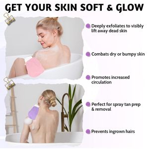 Guantes de Ducha Exfoliantes de Rayón, Eliminan la Piel Muerta sin Dolor, Guante de Masaje Corporal, Ecológico, Suave y Cómodo - Product Image 5