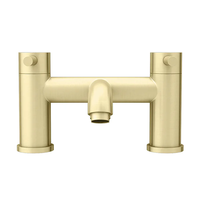 Robinet de lavabo de salle de bain en or brossé Mitigeur de lavabo à double levier avec pommeau de douche Montage sur pont