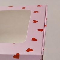 Custom Printed Biodegradable Recycled Materials Paper Gift Box Clear PVC Window Custom Logo Heart Pattern Packaging for Cookie