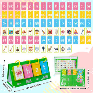 Petit MOQ Vente en gros et au détail Cartes éducatives en carton avec reliure métallique pour l'apprentissage de l'alphabet anglais, 81 images et textes combinés - Product Image 3