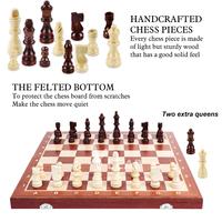 Fabricants vendant 38cm 15 pouces magnétique pliable acajou jeu d'échecs en bois jeu d'échecs de voyage pour enfants adultes