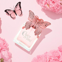 Parfum en spray fruité et boisé personnalisable, envoûtant, élégant et captivant, 100 ml, flacons en verre avec un décor de papillon