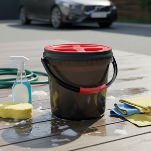 Seau de lavage de <span class=keywords><strong>voiture</strong></span> robuste translucide de 18 L avec couvercle - Seau de detailing fumé compatible avec Grit Guard - Vente en gros - Product Image 5