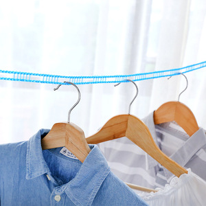 Windproof Clothesline Round 5m 10m Blue Hook Type Outdoor Drying Line Household Use - Product Image 4