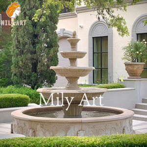 Fuente de agua de mármol beige natural para decoración de patio de <span class=keywords><strong>casa</strong></span> al aire libre - Product Image 1
