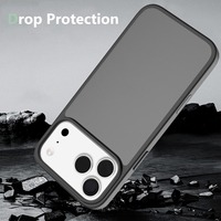 Coque de téléphone antichoc rigide translucide mate pour iPhone 17 Pro Max, 18 Pro, 16E, compatible Apple 15 Pro, 14 Plus
