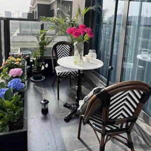 Muebles de Jardín para Patio, Silla de Bistró Moderna de Ratán Ligero, Sillas de Comedor Estilo Café París con Reposabrazos para Sala de Estar - Product Image 2