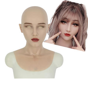 Masque en silicone transgenre personnalisé, masque réaliste pour le visage, peau réelle avec <span class=keywords><strong>maquillage</strong></span> de beauté, masque de fête d'Halloween, cosplay TS - Product Image 1