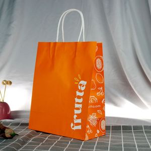 Sac en papier kraft à poignée torsadée avec impression de logo personnalisé, taille personnalisée, prix d'usine - Product Image 5
