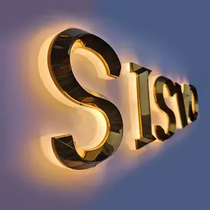 Sáng Cao 3D Kim Loại Dấu Hiệu Tùy Chỉnh Led Sáng Ký Tự Chiếu Sáng Dấu Hiệu 3d Channel Letter Sign